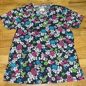 Owl Scrub Top